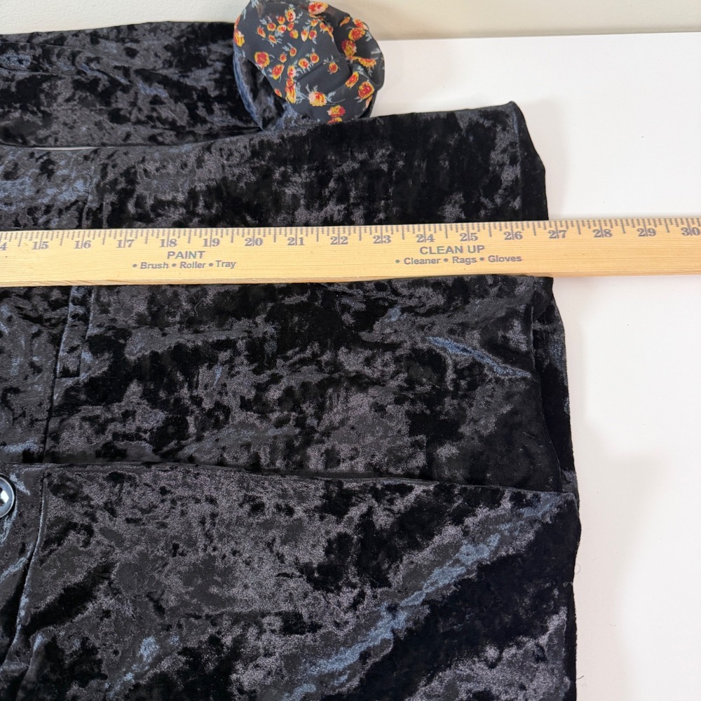 Sanctuary Crushed Velvet Whimsygoth Blazer Floral Lining Relaxed Dark Romantic - Picture 8 of 9